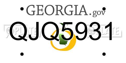 QJQ5931 Georgia License Plate