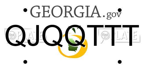 QJQQTTT Georgia License Plate