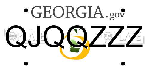 QJQQZZZ Georgia License Plate