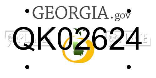 QK02624 Georgia License Plate