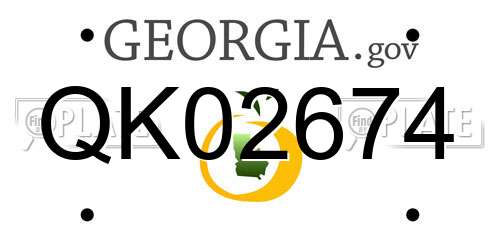 QK02674 Georgia License Plate