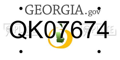 QK07674 Georgia License Plate