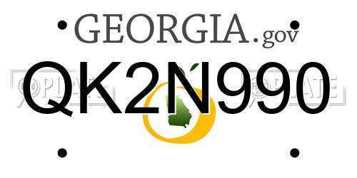 QK2N990 Georgia License Plate