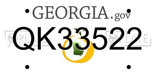 QK33522 Georgia License Plate