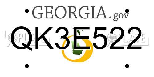 QK3E522 Georgia License Plate