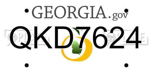 QKD7624 Georgia License Plate