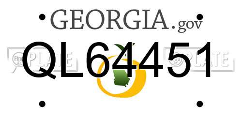 QL64451 Georgia License Plate
