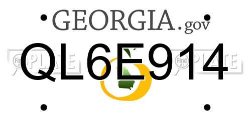 QL6E914 Georgia License Plate
