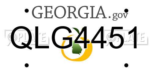 QLG4451 Georgia License Plate