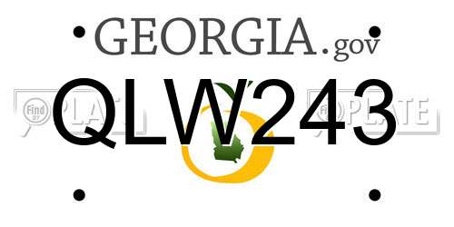 QLW243 Georgia License Plate