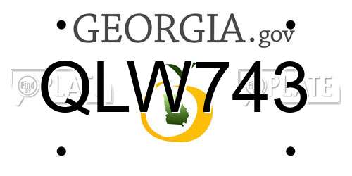 QLW743 Georgia License Plate