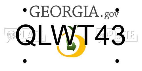 QLWT43 Georgia License Plate