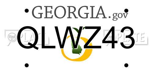 QLWZ43 Georgia License Plate