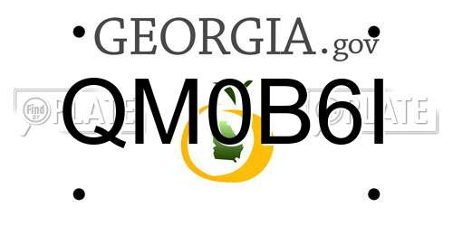QM0B6I Georgia License Plate