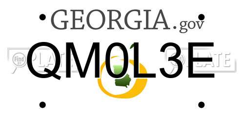 QM0L3E Georgia License Plate