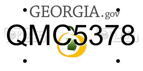 QMC5378 Georgia License Plate