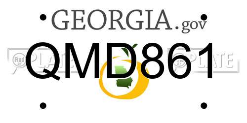 QMD861 Georgia License Plate