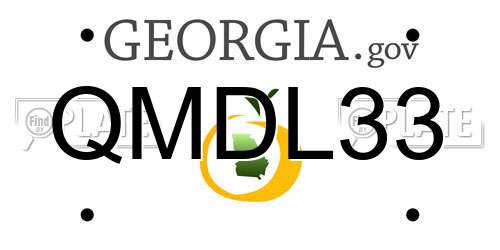 QMDL33 Georgia License Plate