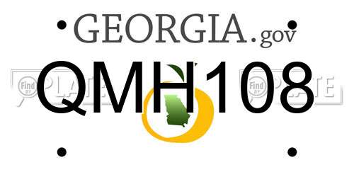QMH108 Georgia License Plate