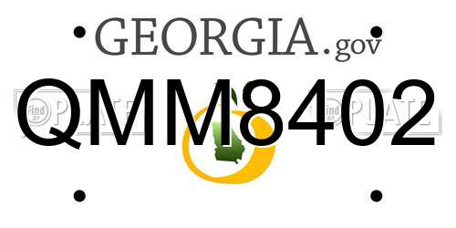 QMM8402 Georgia License Plate