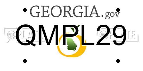 QMPL29 Georgia License Plate