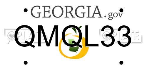 QMQL33 Georgia License Plate