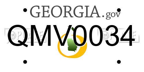 QMV0034 Georgia License Plate