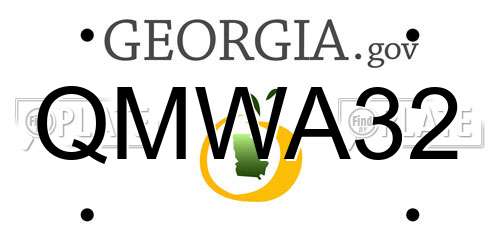 QMWA32 Georgia License Plate