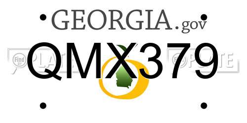 QMX379 Georgia License Plate