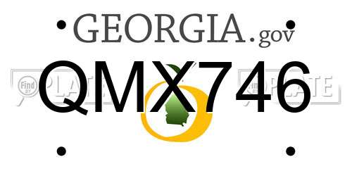 QMX746 Georgia License Plate