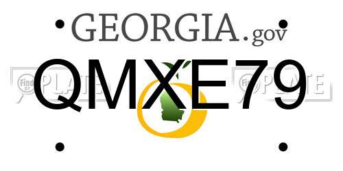 QMXE79 Georgia License Plate