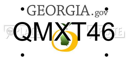 QMXT46 Georgia License Plate