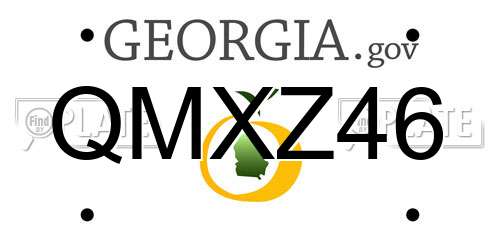 QMXZ46 Georgia License Plate
