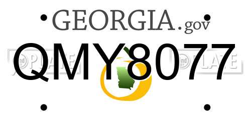 QMY8077 Georgia License Plate