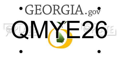 QMYE26 Georgia License Plate