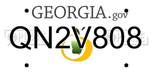 QN2V808 Georgia License Plate