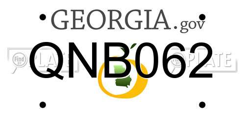QNB062 Georgia License Plate