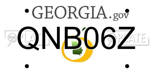 QNB06Z Georgia License Plate