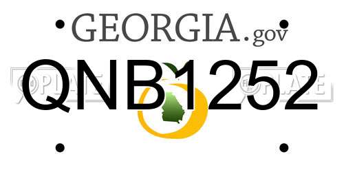 QNB1252 Georgia License Plate