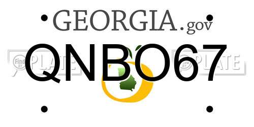 QNBO67 Georgia License Plate