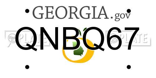 QNBQ67 Georgia License Plate
