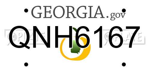 QNH6167 Georgia License Plate