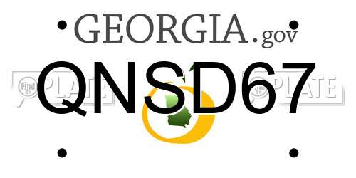 QNSD67 Georgia License Plate