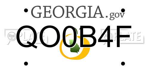 QO0B4F Georgia License Plate