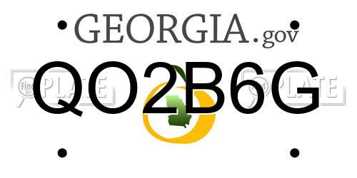 QO2B6G Georgia License Plate