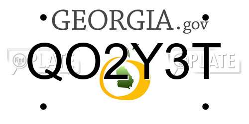 QO2Y3T Georgia License Plate