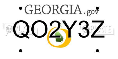 QO2Y3Z Georgia License Plate