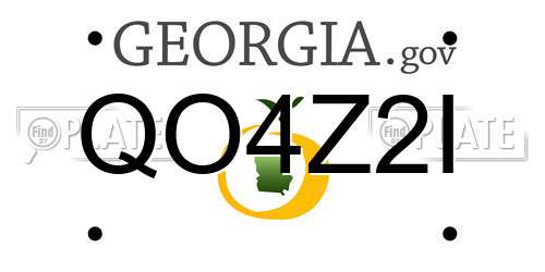 QO4Z2I Georgia License Plate