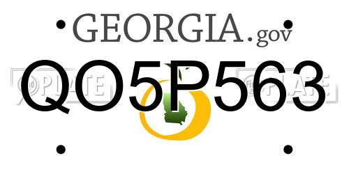 QO5P563 Georgia License Plate