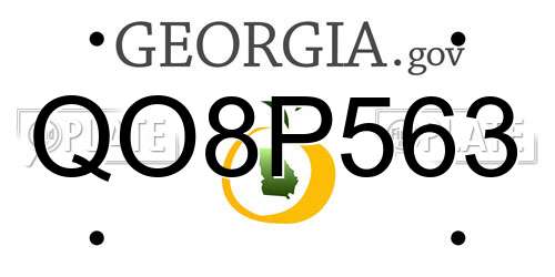 QO8P563 Georgia License Plate